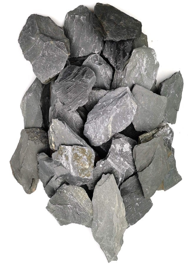 Voulosimi Natural Slate Rocks PH Neutral Stone Perfect Rocks for Aquariums, Landscaping Model,Tank Decoration,Amphibian Enclosures (10 LB, 3-5 inch) - Image 1